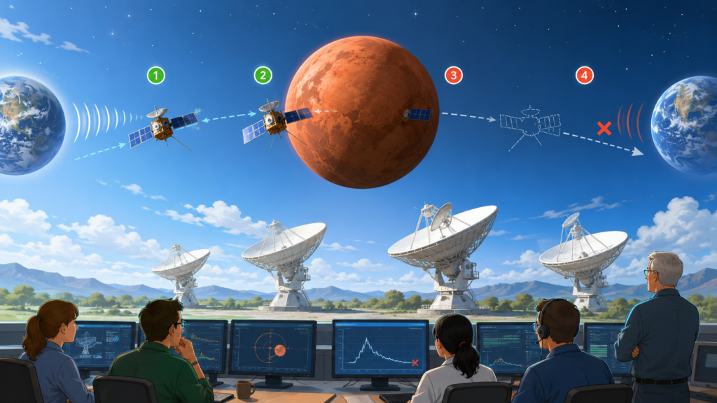 MAVEN last phoned home in December 2025, just as it passed behind Mars — a normal maneuver. But when it was supposed to emerge on the other side, Earth’s radio dishes heard nothing